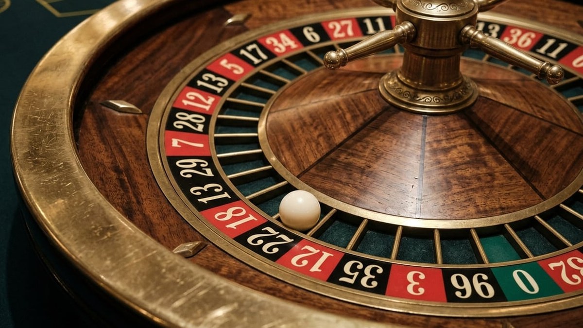 Vue en gros plan d'une roue de roulette française, avec cases numérotées rouges et noires — évocation de la tradition du jeu
